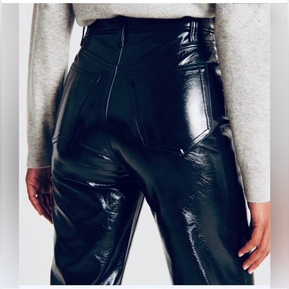 BNWT Abercrombie & Fitch The 90s Straight Ultra High Rise Faux leather Pants 33 - Picture 6 of 6
